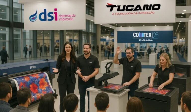 DSI e TUCANO levarão estamparia digital ao vivo à feira Comtex 2025