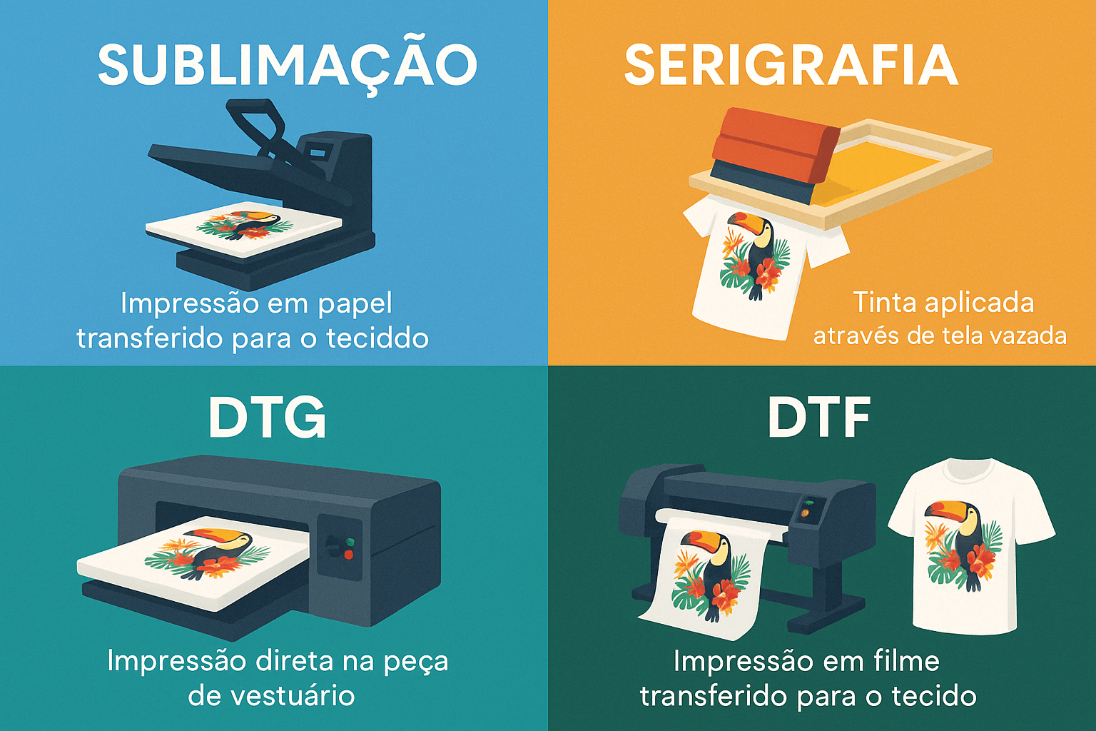 Somos uma indústria de máquinas e equipamentos para serigrafia, sublimação e estamparia. Produzimos prensas térmicas de pequeno e grande porte, manuais e automáticas, mesas térmicas, polemirizadoras, estufa, carrosseis sublimáticos, carrosseis para aplicação de DTG e DTFG e mais uma grande variedade de máquinas e acessórios para o segmento têxtil.