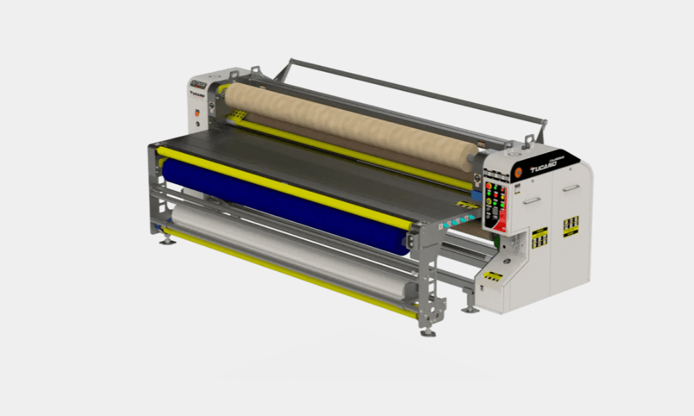 Calandra sublimática para produção em tecidos corridos e localizados com cilindro de 320mm de diâmetro, proporcionando alta produção com área útil de 3000mm e velocidade mecânica de 2,0 a 5,0m/min. Aquecimento através de resistências elétricas localizadas na parte interna do cilindro. O setup rápido da Calandra Outdoor 3.0 proporciona facilidade no manuseio e operação devido à praticidade de troca de insumos (papeis e tecidos).